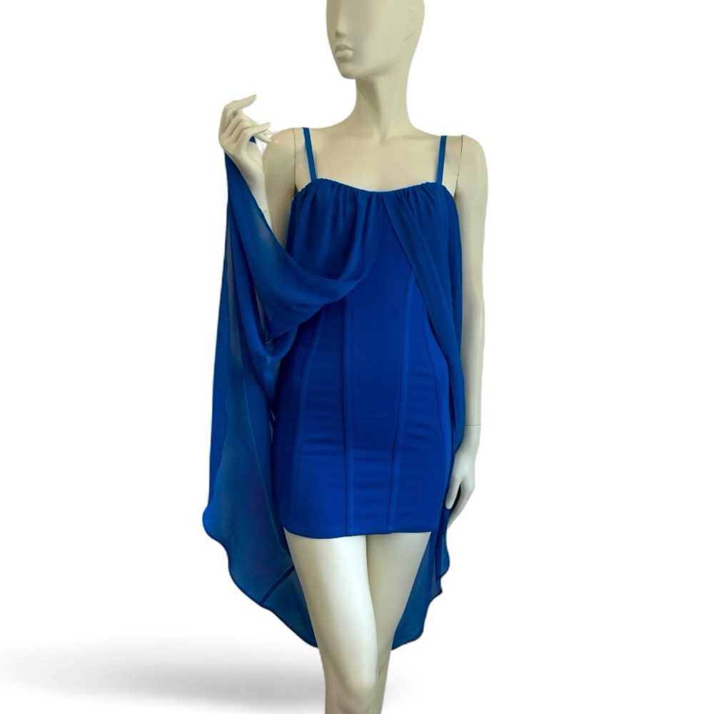 Guess Marciano Blue Chiffon Bodycon Mini Party Dress